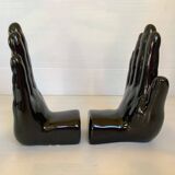 Pair of black hand bookends