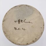 Keraluc bougeoir or vase signed André l'Helguen - ceramics from quimper (france) - 1950s