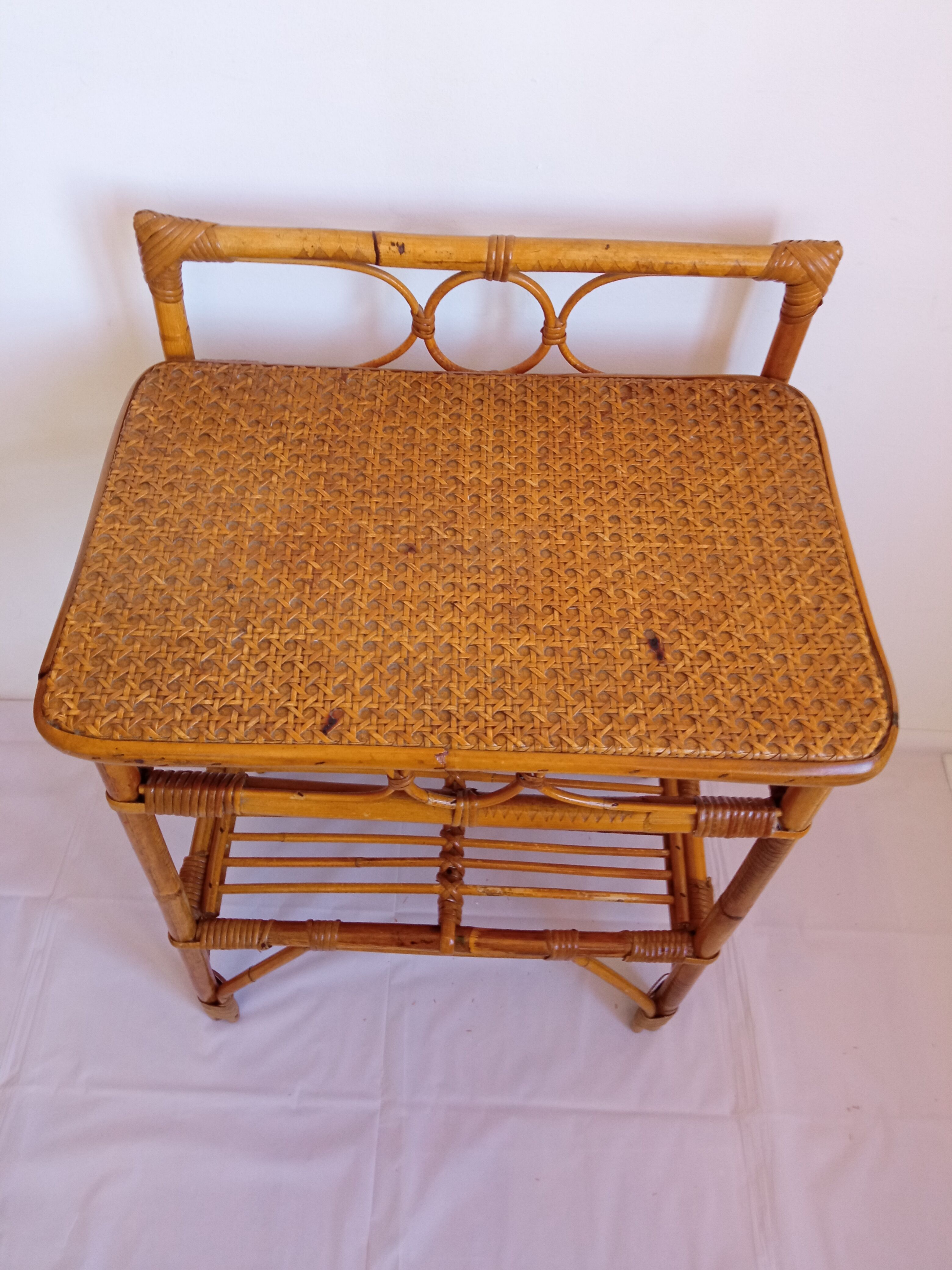 Pair of bamboo bedside tables