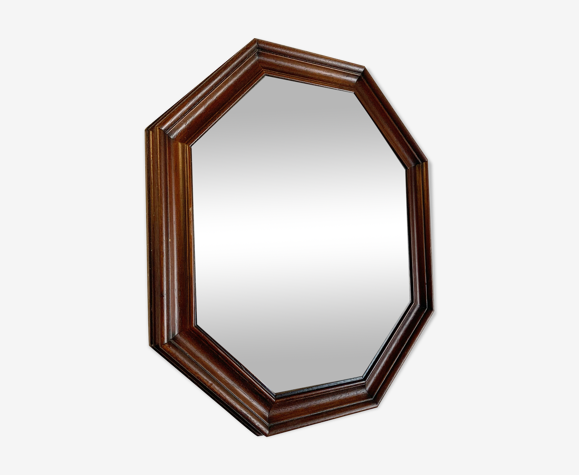 Miroir vintage octogonal en bois