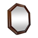 Vintage octagonal wooden mirror