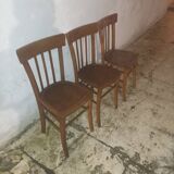 3 anciennes chaises bistrot bois année 50