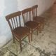 3 old wooden bistro chairs from the 50s