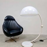 Vintage black leatherette swivel chair 'Mad men style'