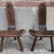 Pair of brutalist tripod stools