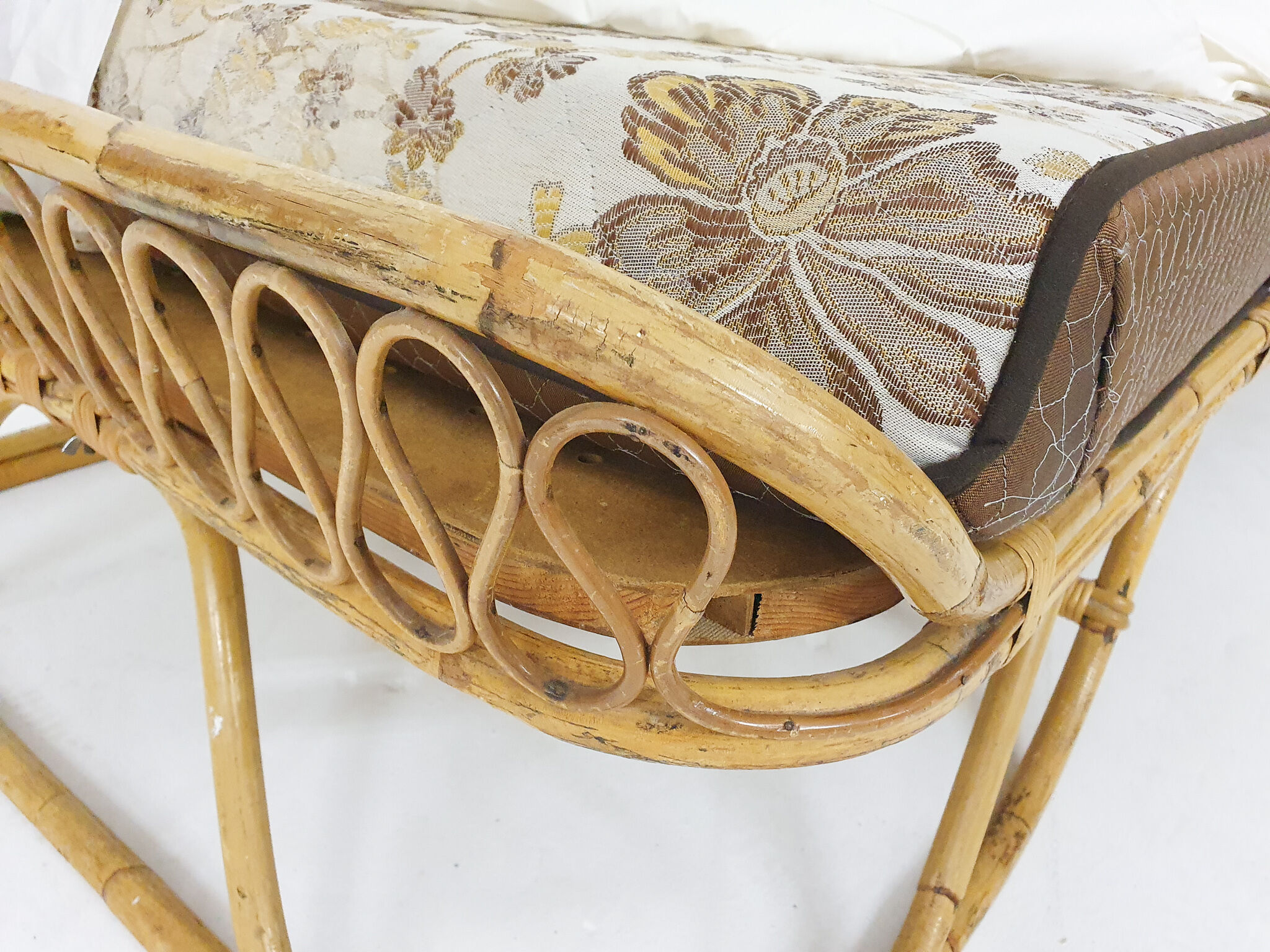 Vintage rattan daybed, The Netherlands 1960's