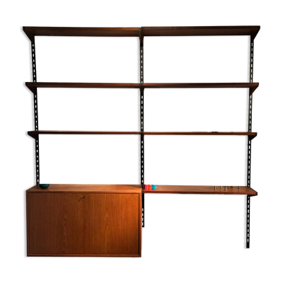 Bibliothèque murale scandinave vintage par Kai Kristiansen pour FM Møbler