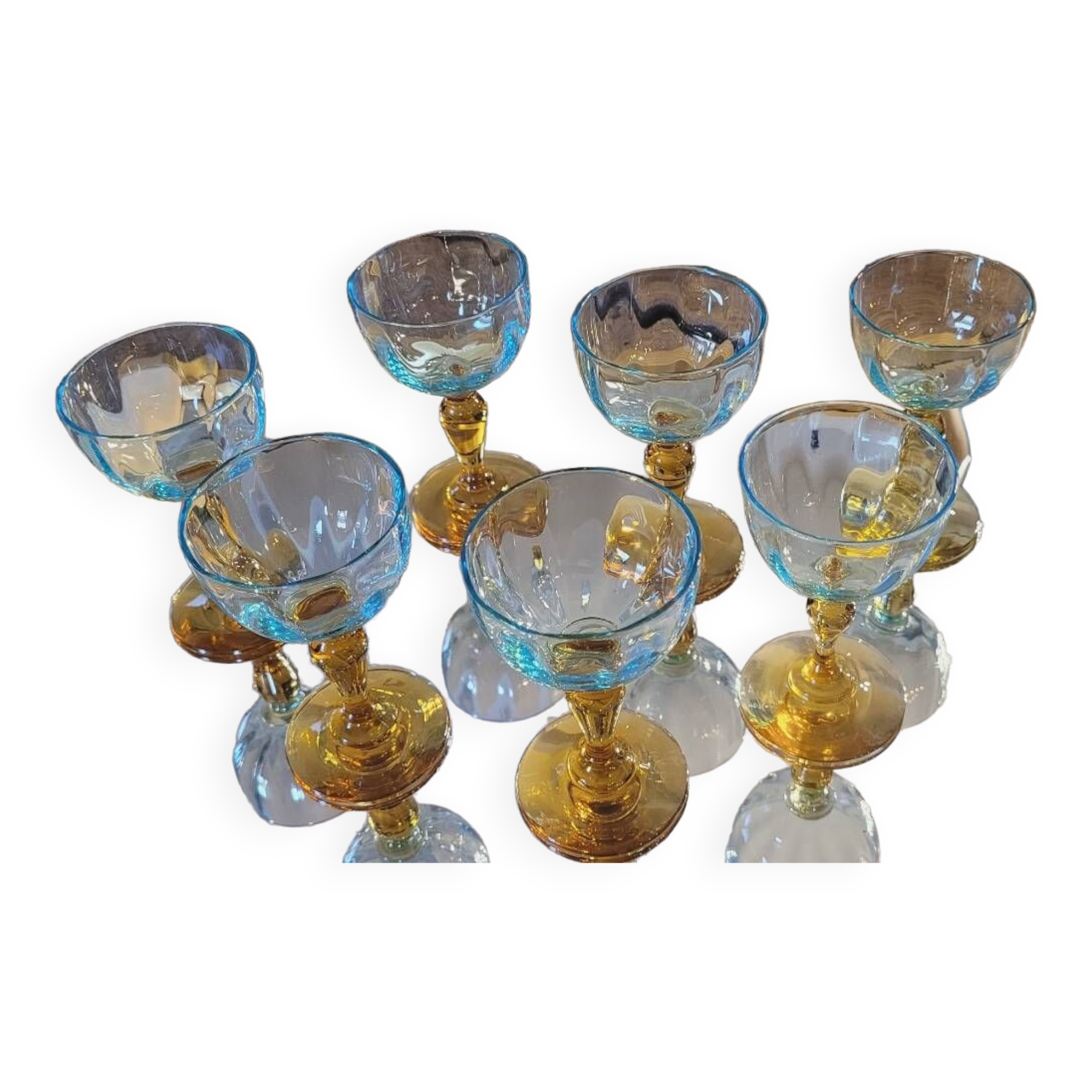 7 George Sand stemmed glasses