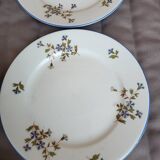 8 MEHUN porcelain dessert plates with barbel decoration
