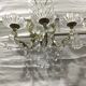 Pair of 3-light bronze and crystal wall lights