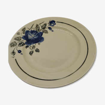 Dish with blue rose