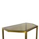 Table d'appoint italienne demi-hexagonale en laiton des années 1970.