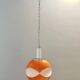 Space Age Orange and White Opaline Glass Pendant, Italy