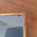 Rectangular curved glass frame 24 x 30 cm Vintage gold metal beads and edging