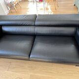 Canapé Italien cuir noir 220 cm