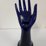 Hand baguier in navy blue faience