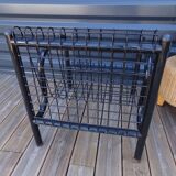 Duo of black armchairs "grilling" metal