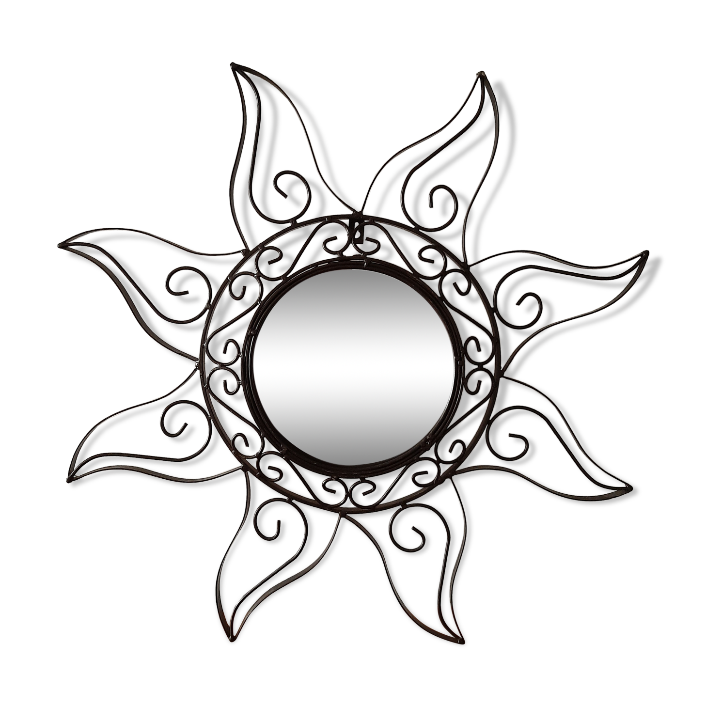 Wrought iron sun mirror