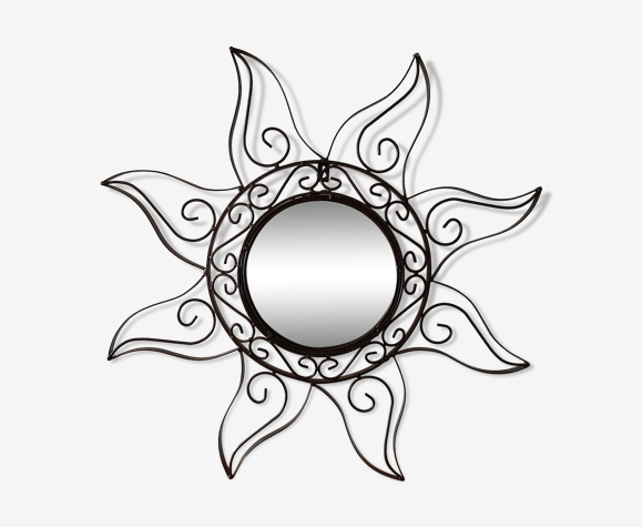 Miroir soleil fer forgé