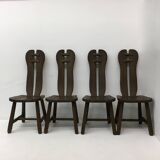 Set of 4 Belgian Brutalist Dining Chairs from De Puydt, 1970’s