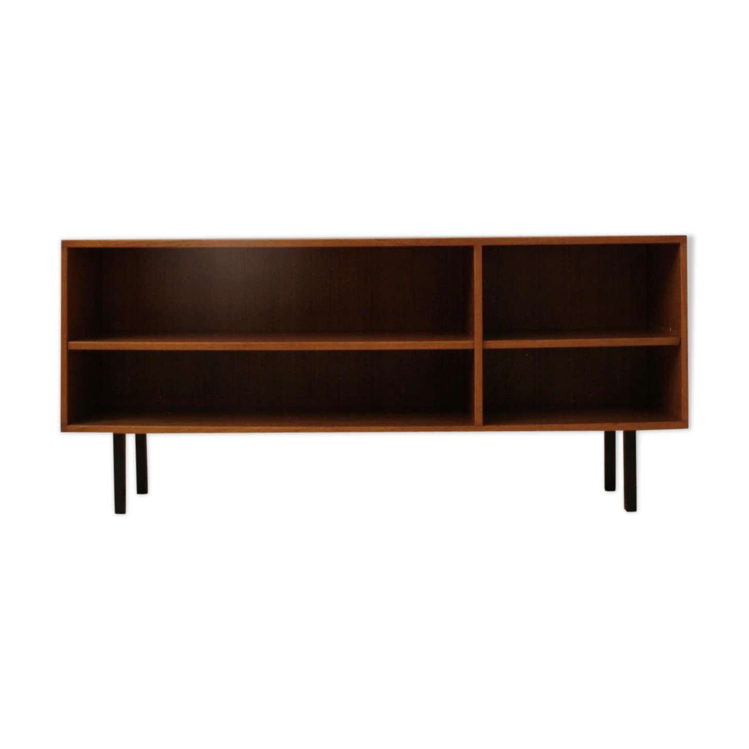 Danish teak media record folder sideboard