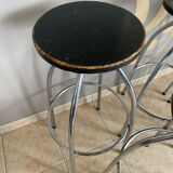 Six industrial bar stools