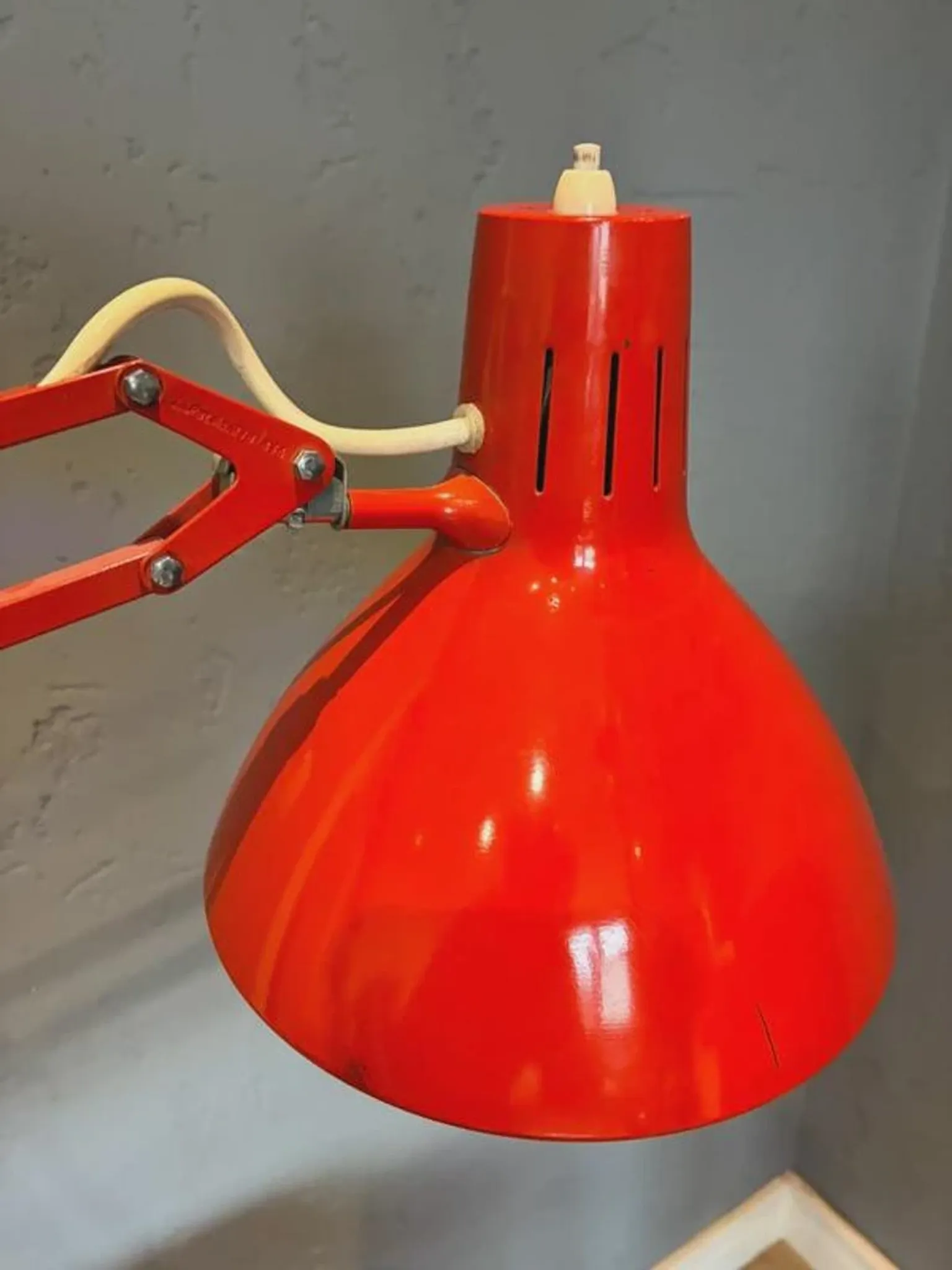 Luxo L-1 architect desk lamp by Jacob Jacobsen, red, 1960s