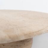Contemporary Round Travertine Coffee Table, Italy