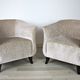 Vintage Club Chair in Beige Velvet, 1930s, Set of 2