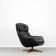 Swedish Modernist Leather Swivel Lounge Chair from Selig Imperial, 1970s