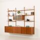 Preben Sorensen PS System three bay teak wall unit, Randers, Denmark 1960s