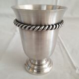 Pair of silver metal timpani