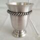 Pair of silver metal timpani