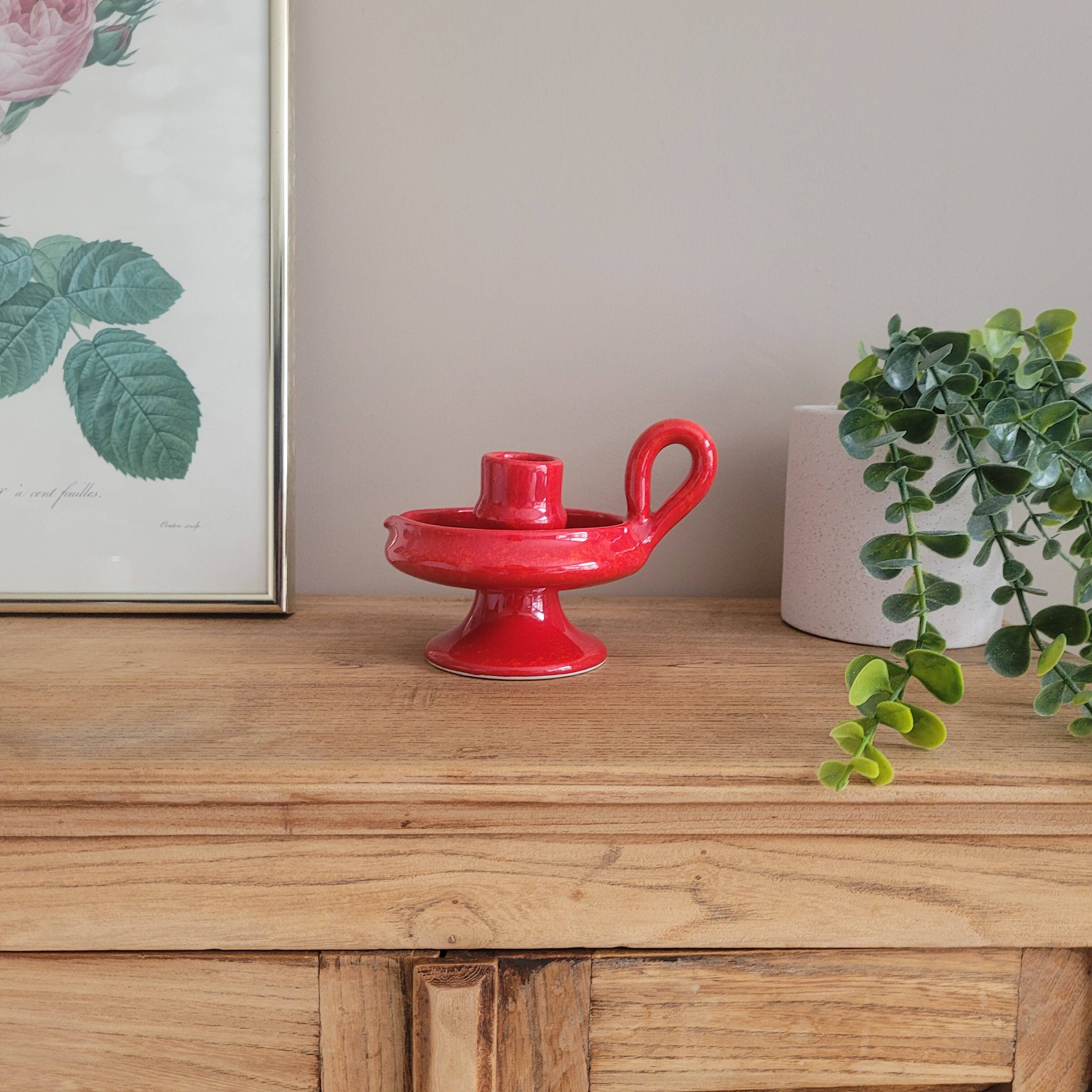 La Redoute x Selency ceramic candle holder 12 red