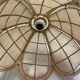 Suspension nacre et rotin vintage