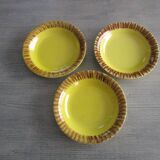 3 assiettes creuses vintage en faïence