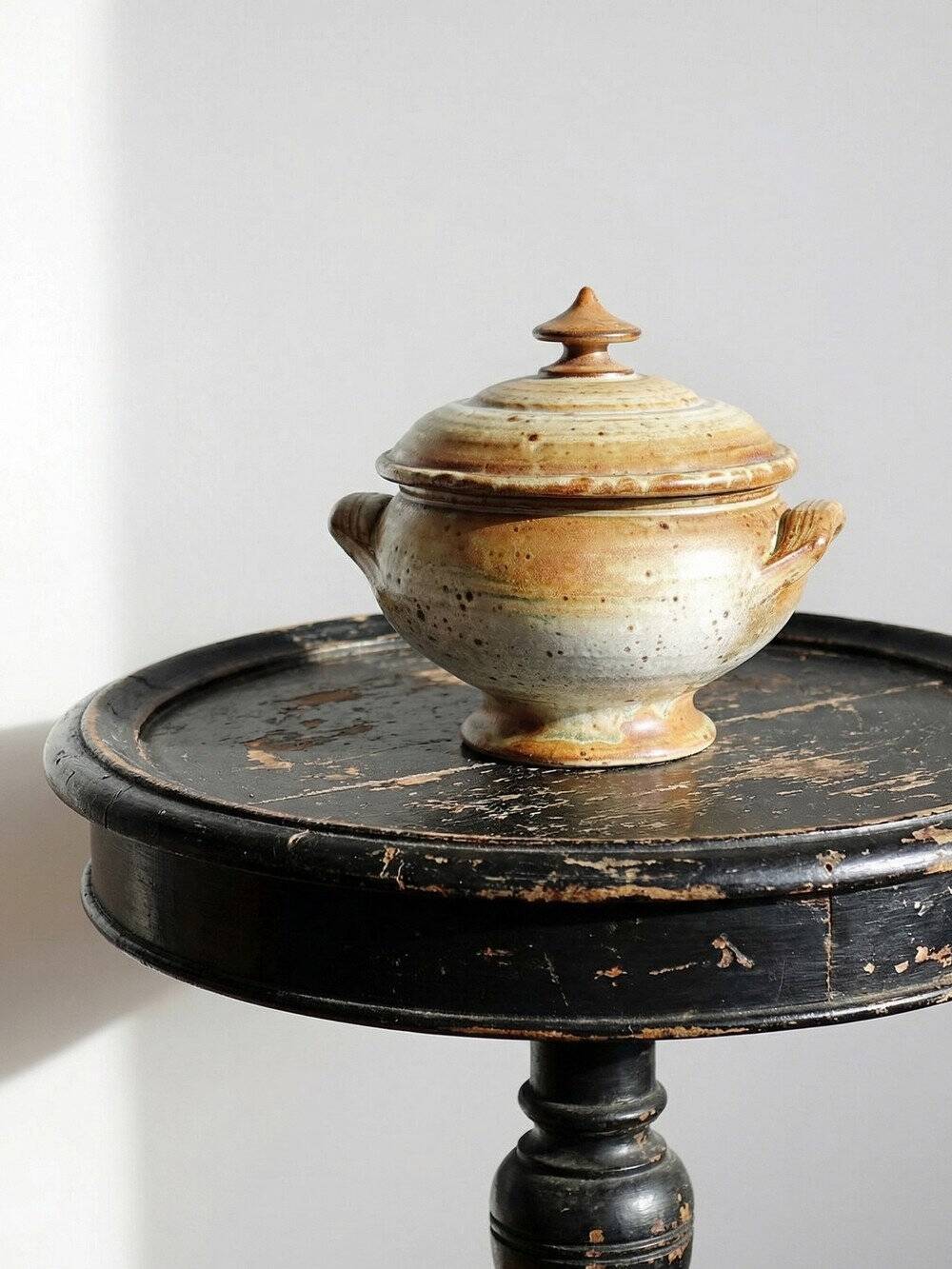 Pot en grès émaillé, Prudhomme La Borne vintage années 60-70