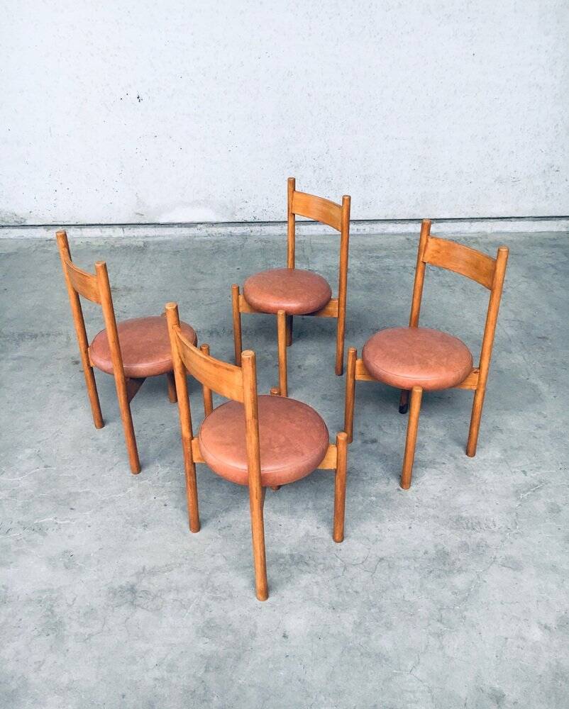 Mid-Century Modern Dining Chairs in the style of Charlotte Perriand, France, 1960s, Set of 4