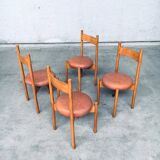 Mid-Century Modern Dining Chairs in the style of Charlotte Perriand, France, 1960s, Set of 4