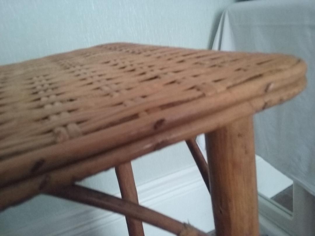 Vintage bamboo and rattan console