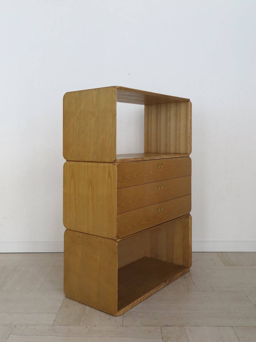 Italian Samara Series Modular Bookcase in Ash by Derk Jan De Vries for Maisa, 1970s