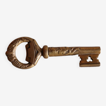 Brass key-shaped corkscrew