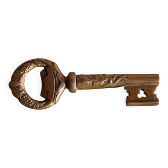 Brass key-shaped corkscrew