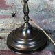 Bronze and brass desk lamp, tulip in glass paste 1930