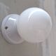 Opaline glass and ceramic wall light