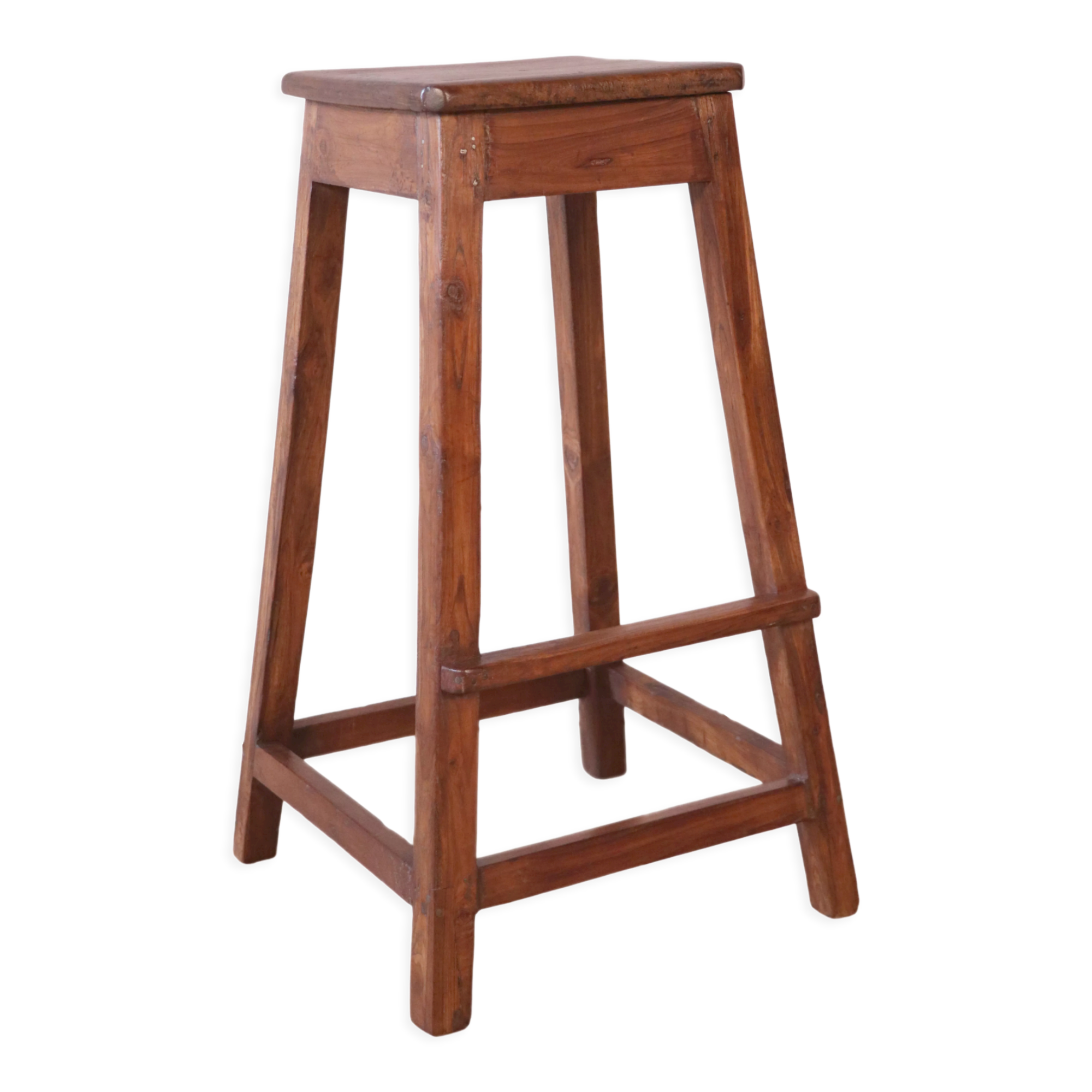 Old Burmese teak workshop top stool