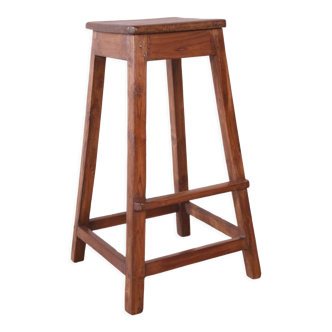 Old Burmese teak workshop top stool