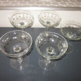 5 antique champagne cups