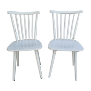 Paire de chaises à barreaux, - blanche