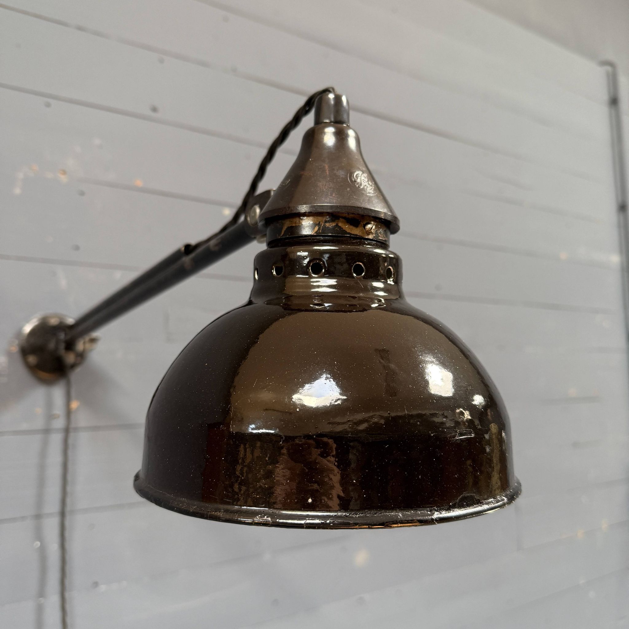 Early Rademacher wall lamp with large enamel shade